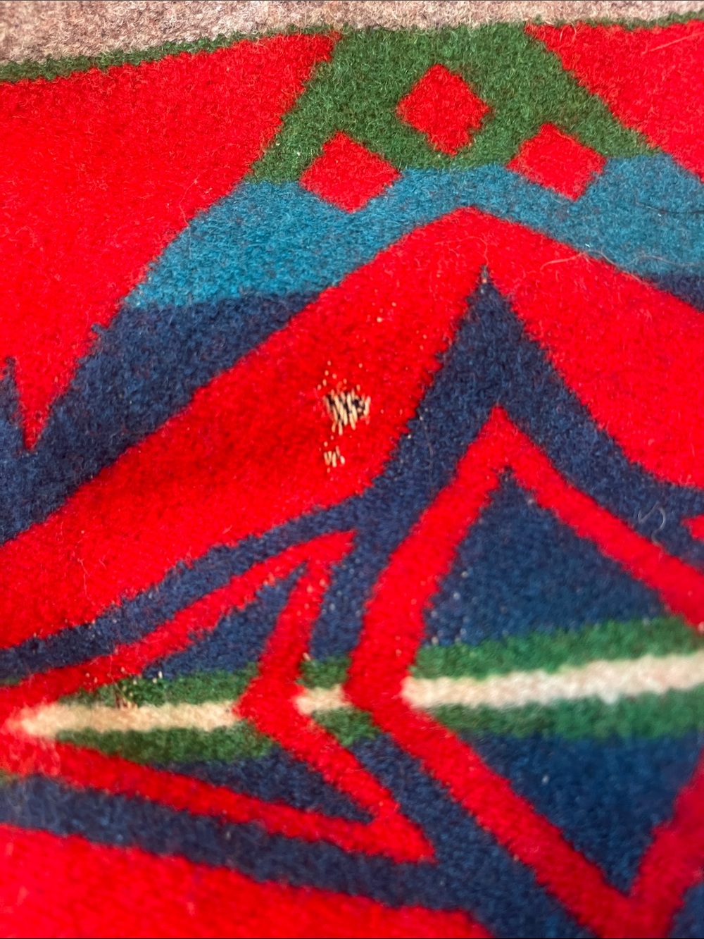 Pendleton Red and Blue Aztec Pattern Drawstring Sling Backpack Vintage - Picture 5 of 6